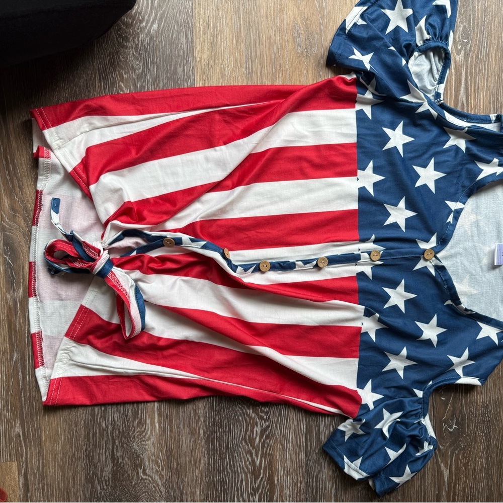 Patriotic Stars and Stripes Short Sleeve Tee
